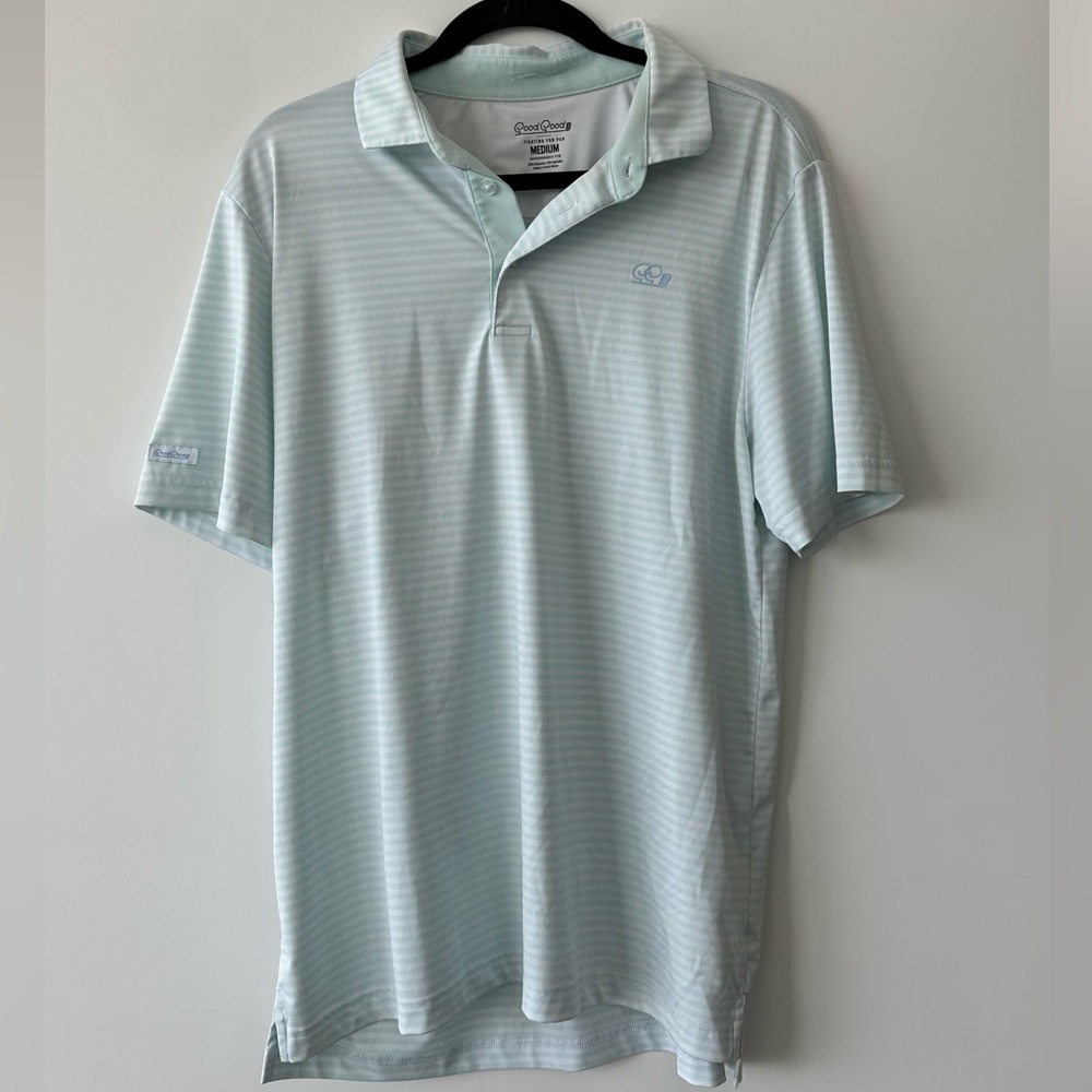 GoodGood Mint Green Striped Polo Shirt